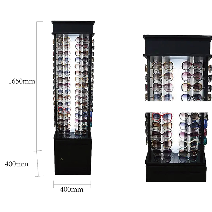 Spinning Black Metal Sunglasses Display Stand for Retail