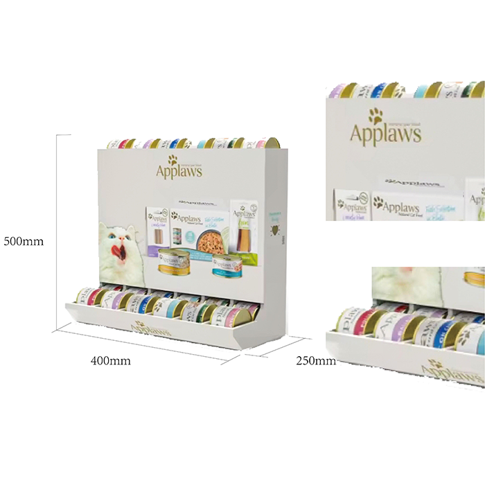 Gravity Feed Counter Display for Pet Food with Corrugated Design