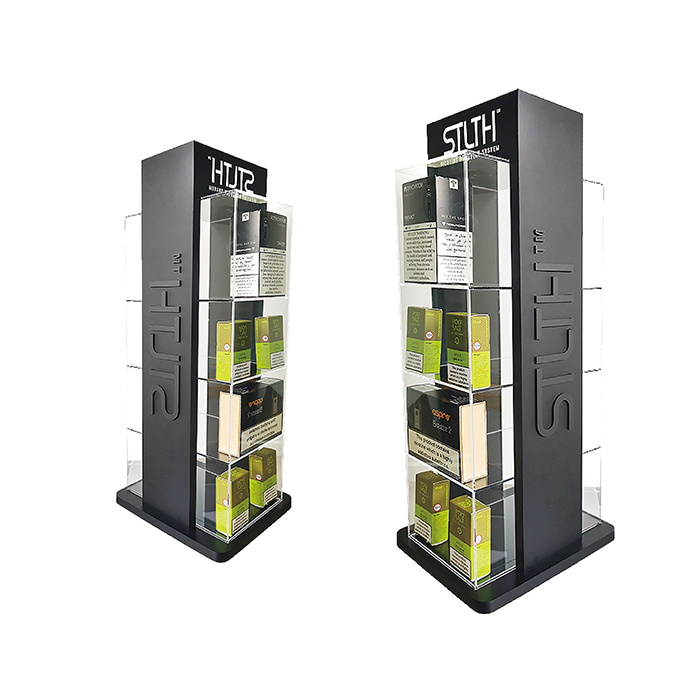 Acrylic 4-Tier Product Display Shelf for Juice Bottles