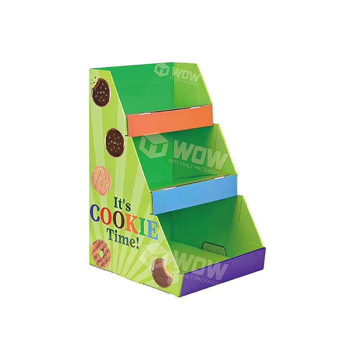 3-Tier Cardboard POS Display Shelf for Macaron Cookies
