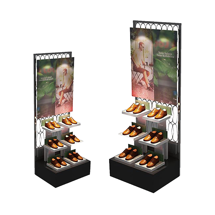 Metal Footwear End Cap Display Stand for Retail Shops