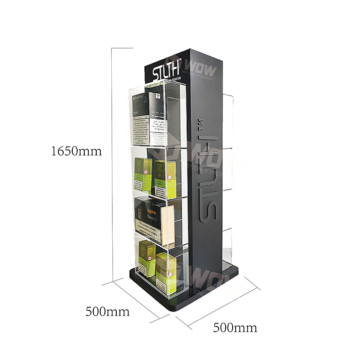 Acrylic 4-Tier Product Display Shelf for Juice Bottles