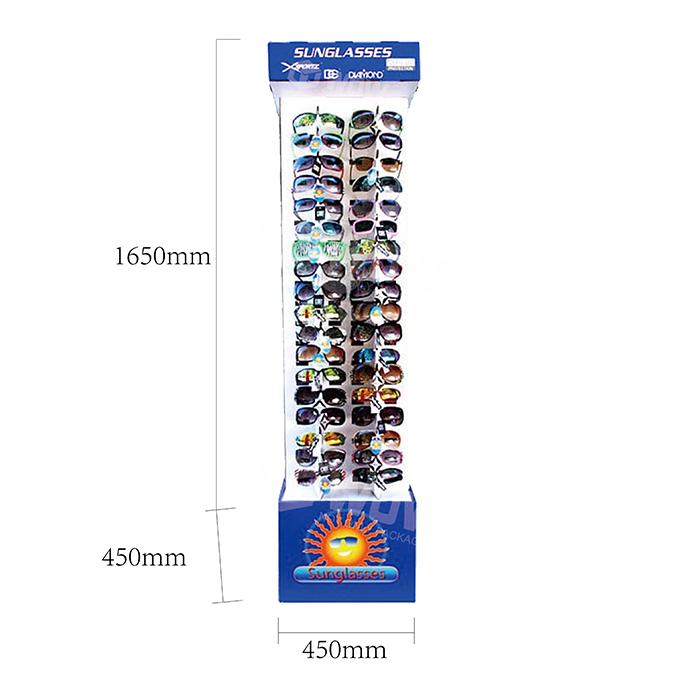 Double-Sided Corrugated Cardboard Display for Sunglasses