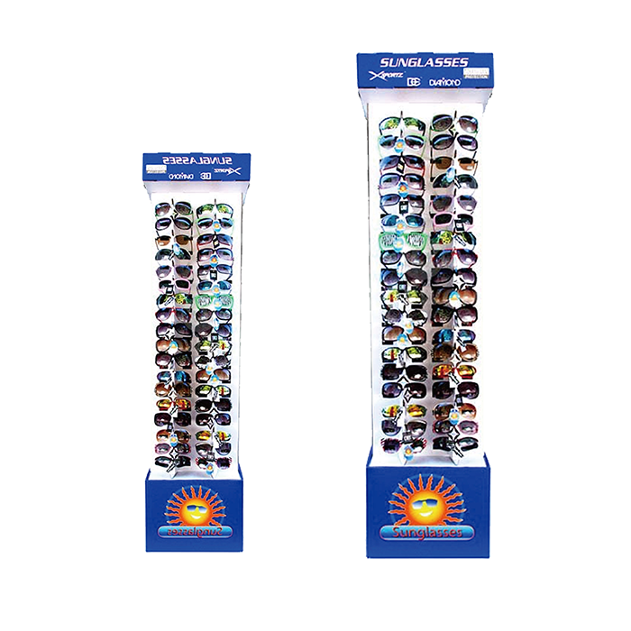 Double-Sided Corrugated Cardboard Display for Sunglasses
