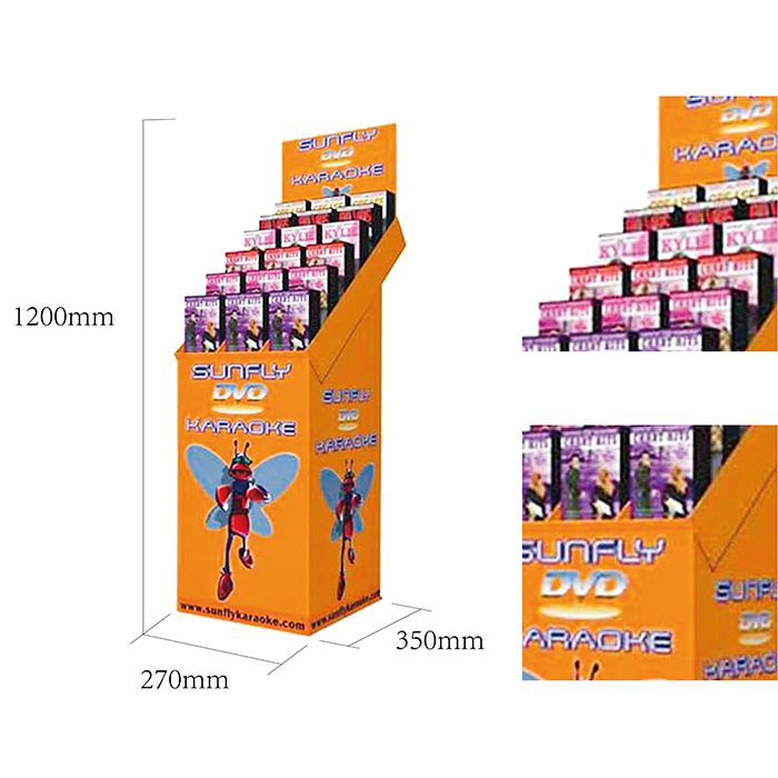 Cardboard 5-Tier Step Display Stand for CDs