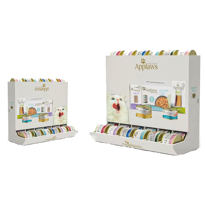 Gravity Feed Counter Display for Pet Food with Corrugated Design