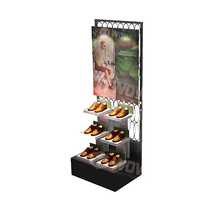 Metal Footwear End Cap Display Stand for Retail Shops