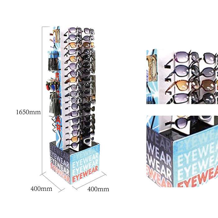 2 Sides POS Cardboard Glasses Display Stand