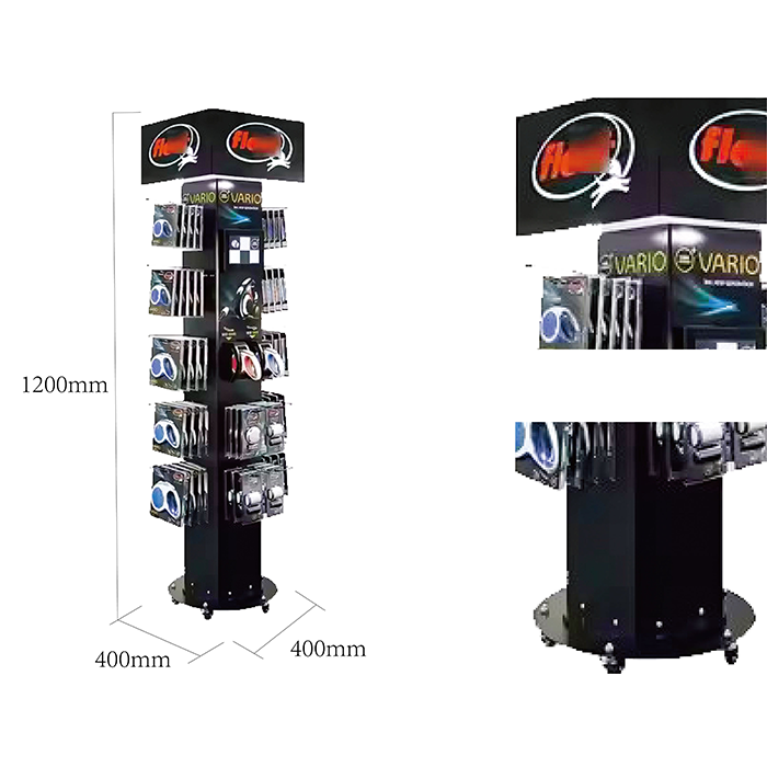 Metal Store Display Rack with Hooks for Dog Leash Display