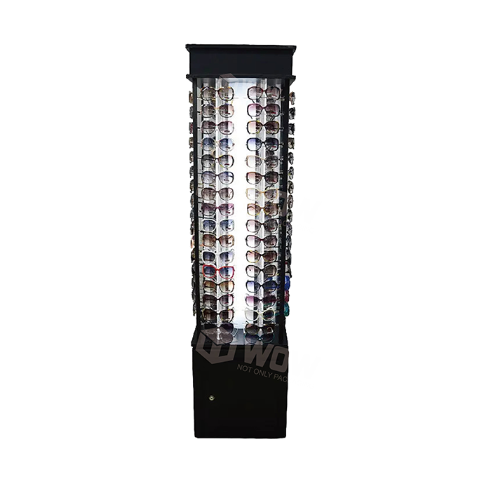 Spinning Black Metal Sunglasses Display Stand for Retail