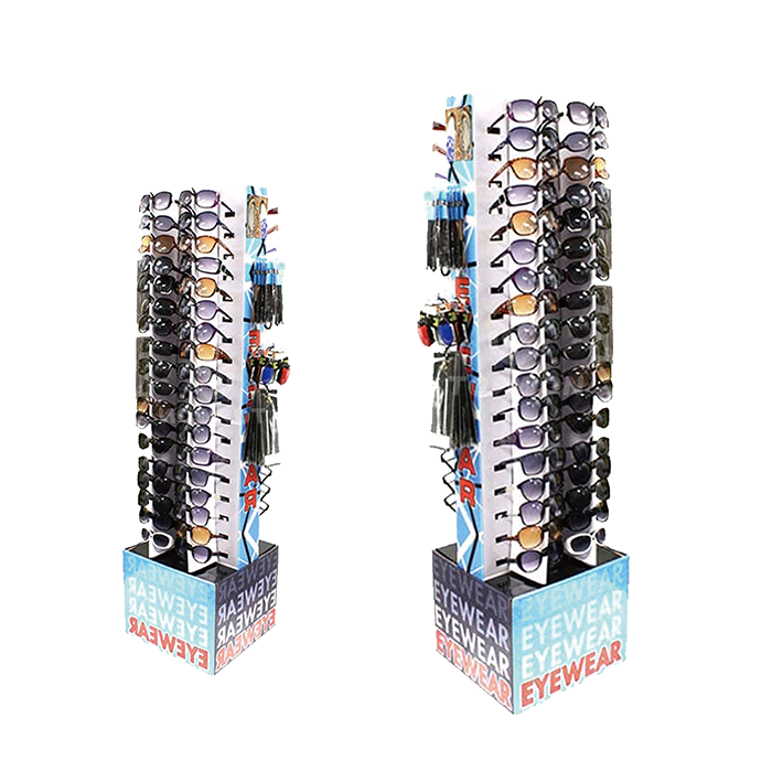 2 Sides POS Cardboard Glasses Display Stand