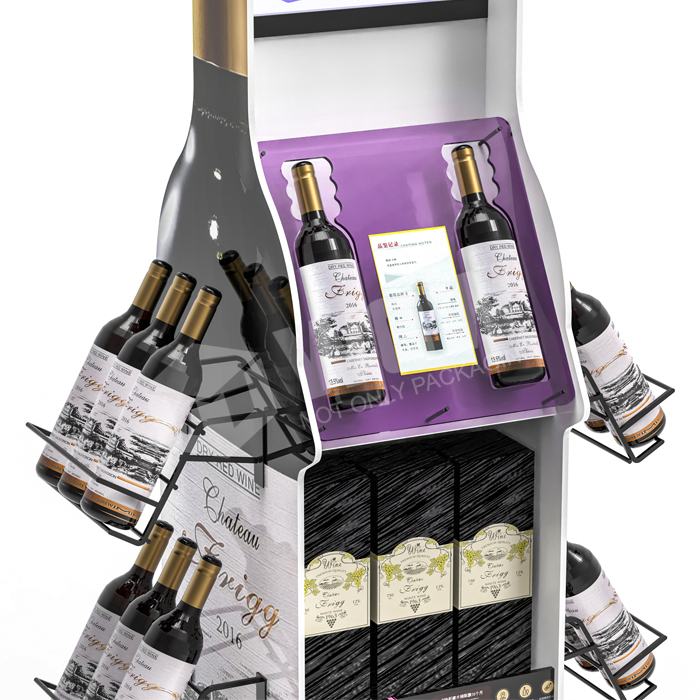 Custom POP PVC Wire Free Standing Beverage Display Unit