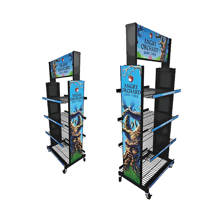 Wire Wine Display with Floor-Standing Rack