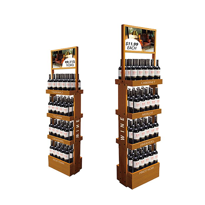 Wooden Retail Display Rack for Liquor with FSDU POS Stand