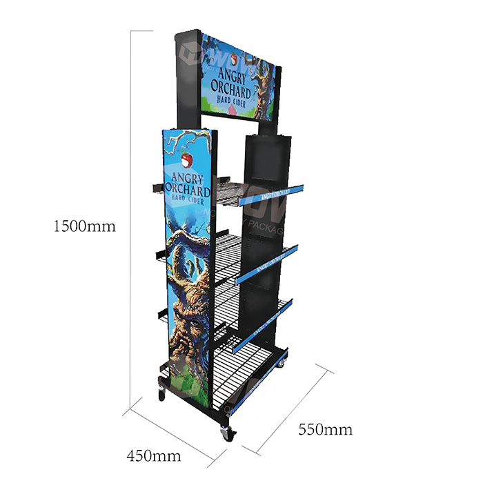 Wire Wine Display with Floor-Standing Rack