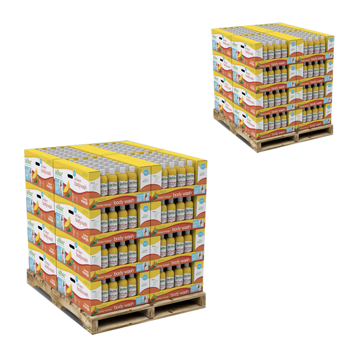 Espositore per succhi d'arancia in pallet ondulato PDQ personalizzato di Sam's Club