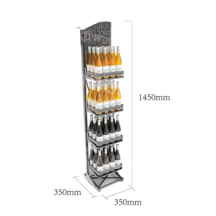 Metal Beverage Display Rack for Floor with Retail Stands