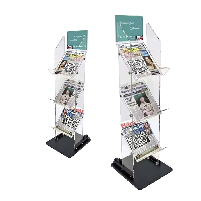 Custom Acrylic Magazine Display Stand for Retail Stores