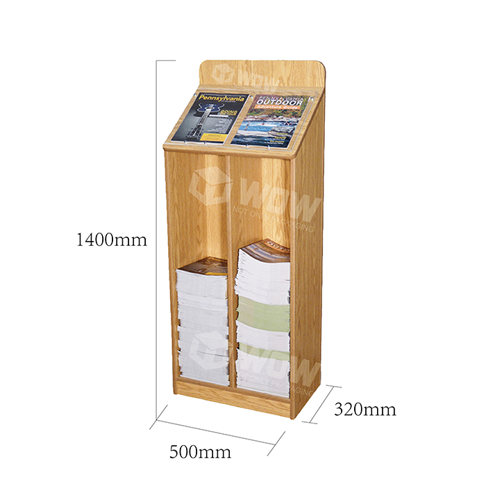 Wooden Freestanding Magazine Display Rack for Retail