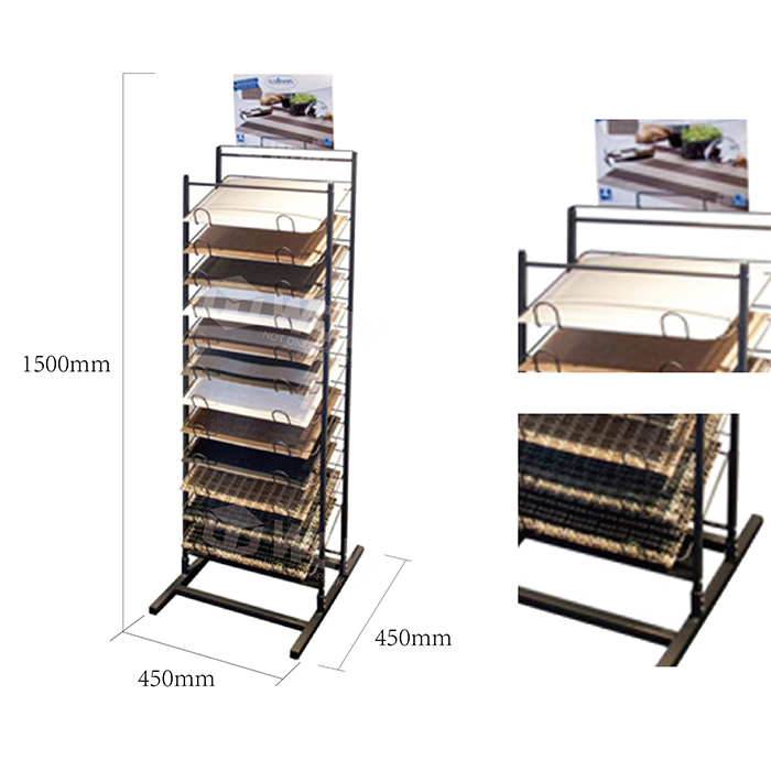 Wire Mesh Carpet Display Stand with Floor Rack