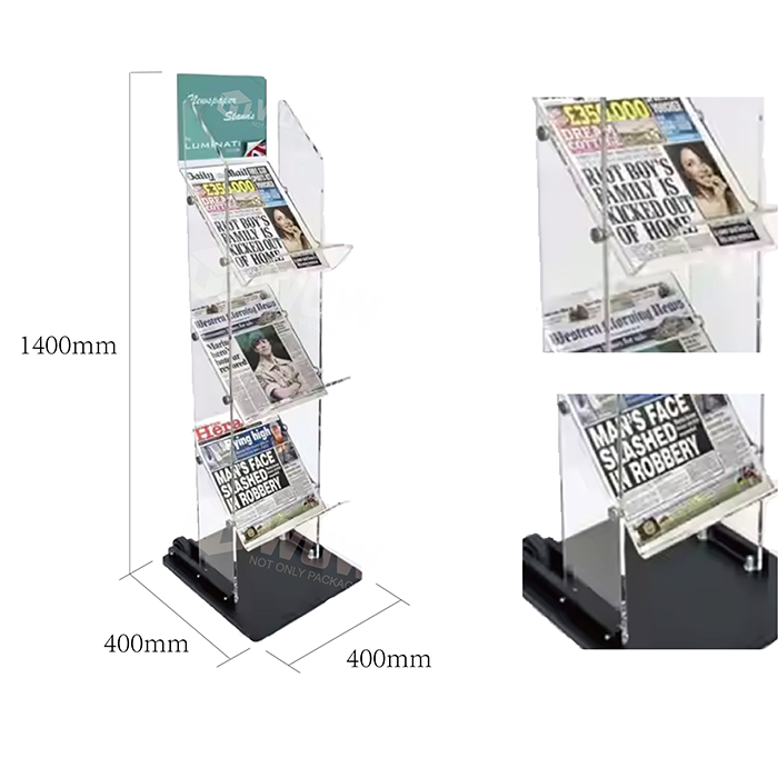Custom Acrylic Magazine Display Stand for Retail Stores