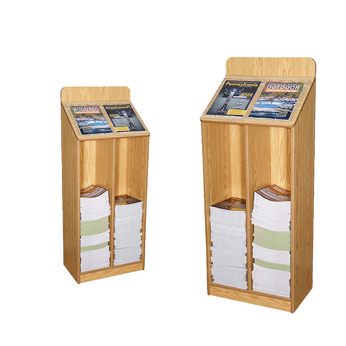 Wooden Freestanding Magazine Display Rack for Retail