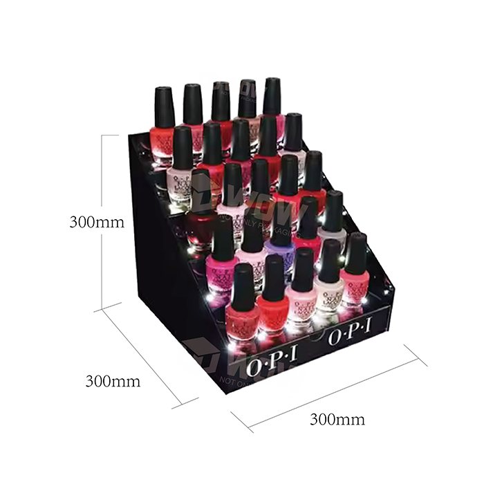 Carton Nail Polish Counter Display with Tiered Tabletop Shelf