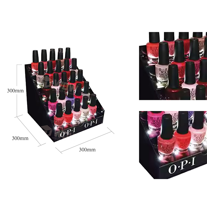 Carton Nail Polish Counter Display with Tiered Tabletop Shelf