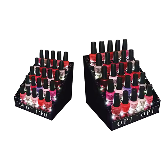 Carton Nail Polish Counter Display with Tiered Tabletop Shelf