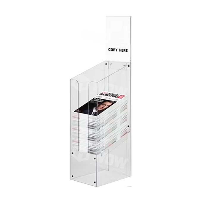 Custom Acrylic Magazine Display Racks with Square Dump Bin