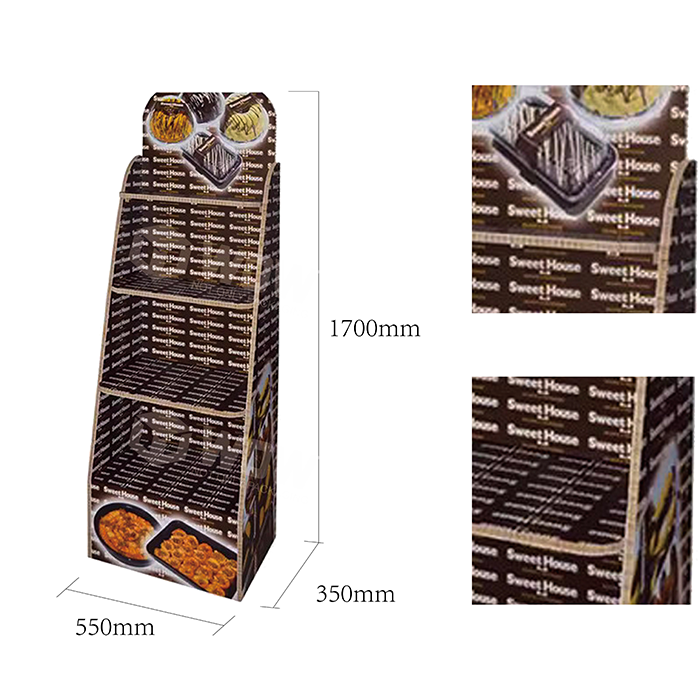 Custom Cardboard Honeycomb Freestanding Food Rack Display