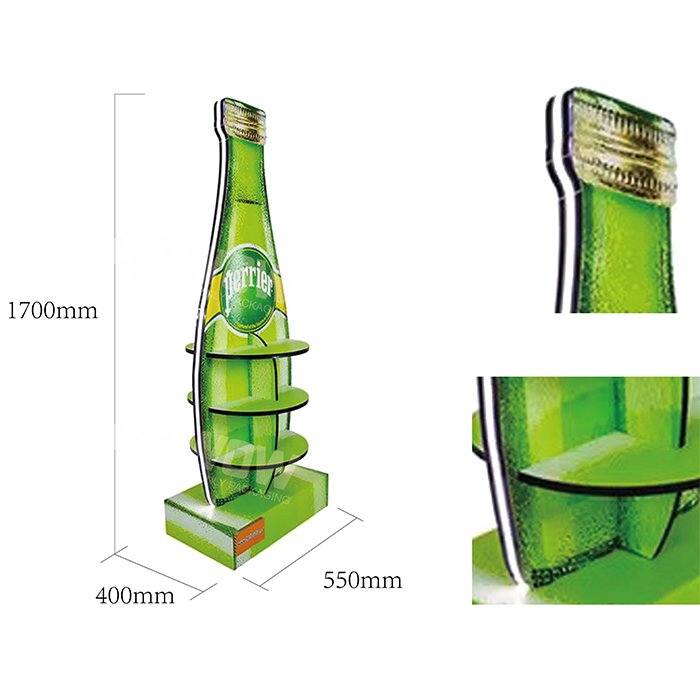 Corrugated Honeycomb Bottle Shape Soda Pop Display Stand