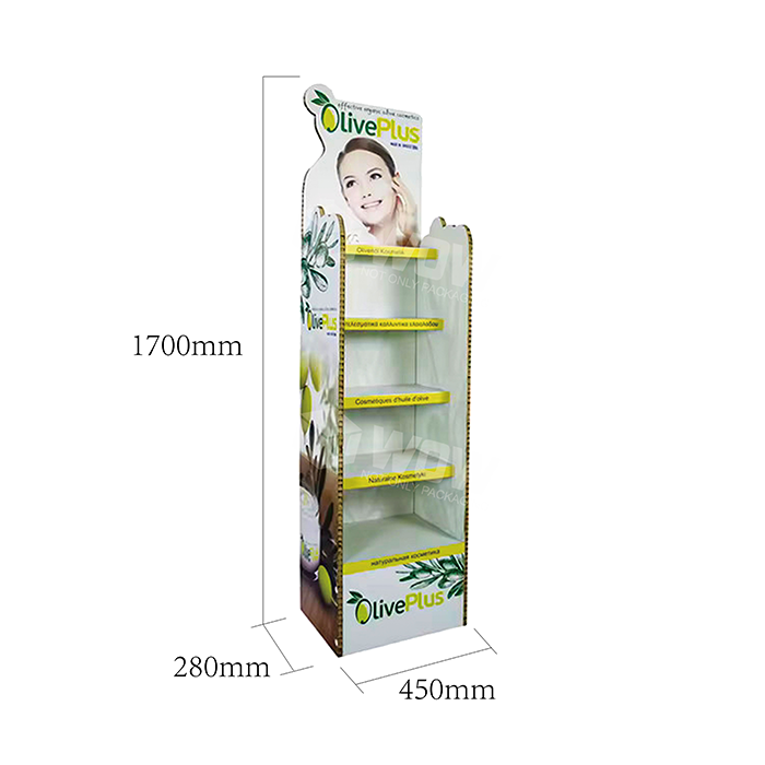 Cardboard Honeycomb Floor Standing Personal Care Display Shelf