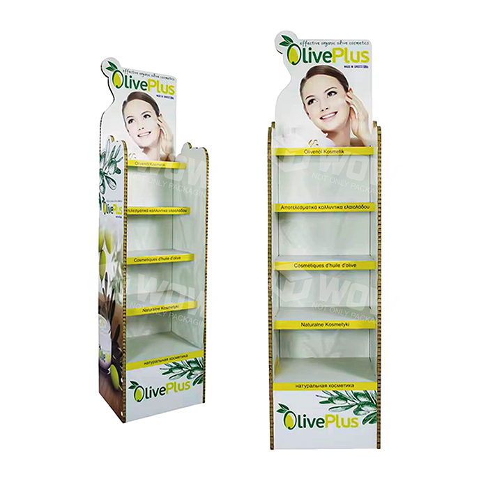 Cardboard Honeycomb Floor Standing Personal Care Display Shelf