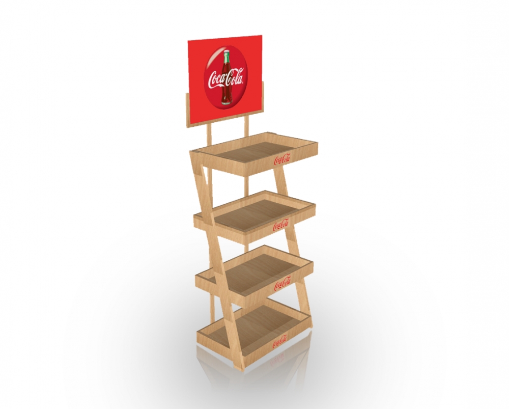 Custom Coca Cola Wooden Display Stand