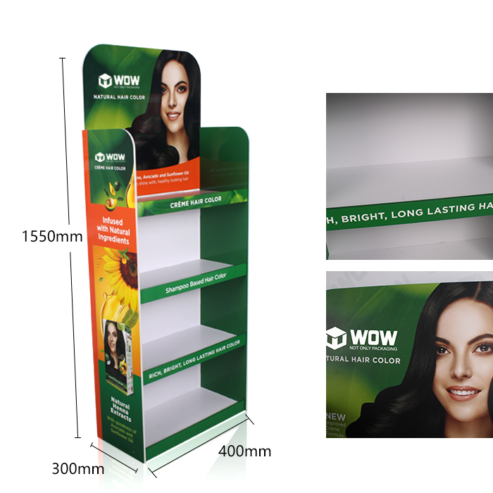 Styrene PVC 4 Tier Hair Salon Product Display