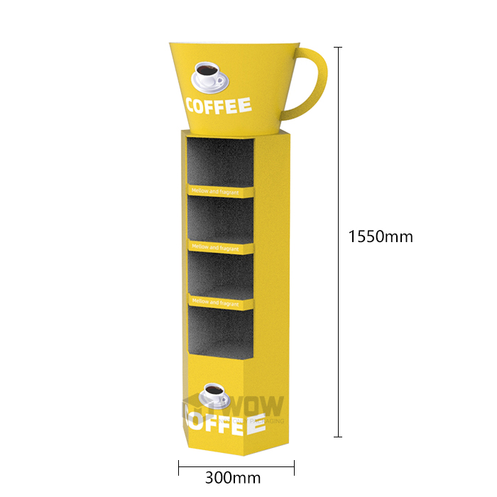 Cardboard Freestanding Coffee Bag Display Rack