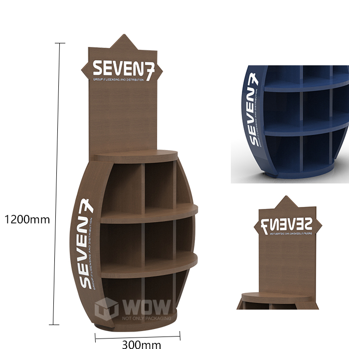 Plywood Beverage Merchandisers Floor Display Rack