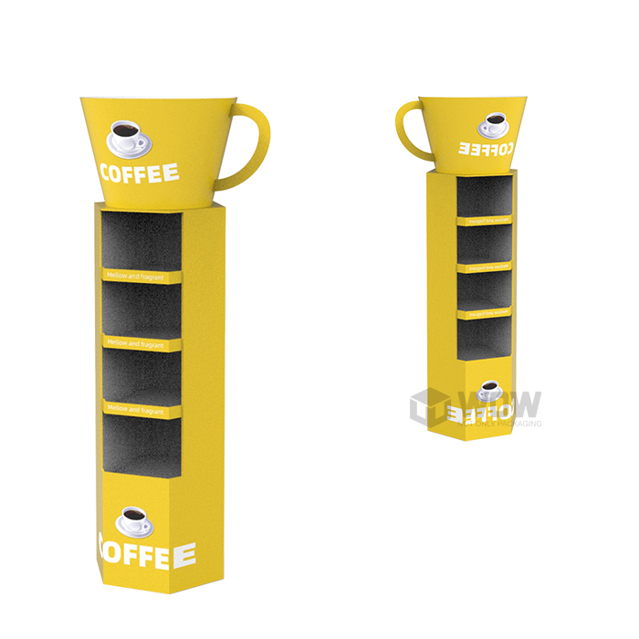Cardboard Freestanding Coffee Bag Display Rack