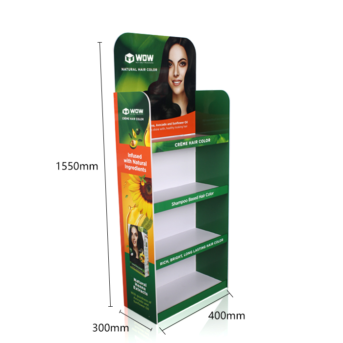 Styrene PVC 4 Tier Hair Salon Product Display