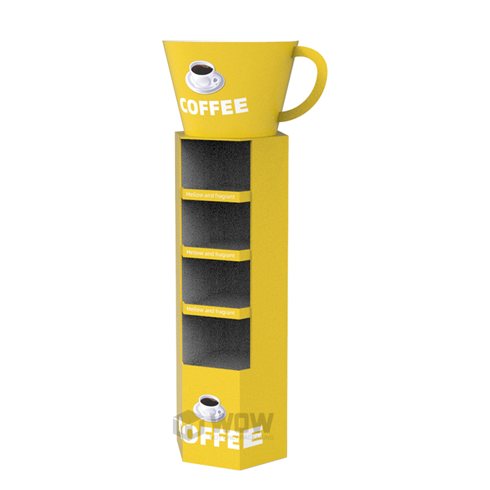 Cardboard Freestanding Coffee Bag Display Rack