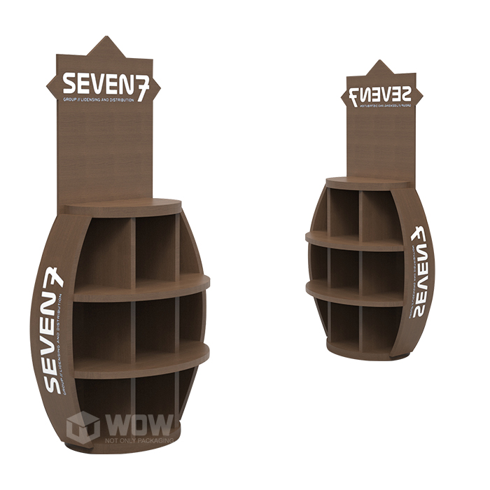 Plywood Beverage Merchandisers Floor Display Rack