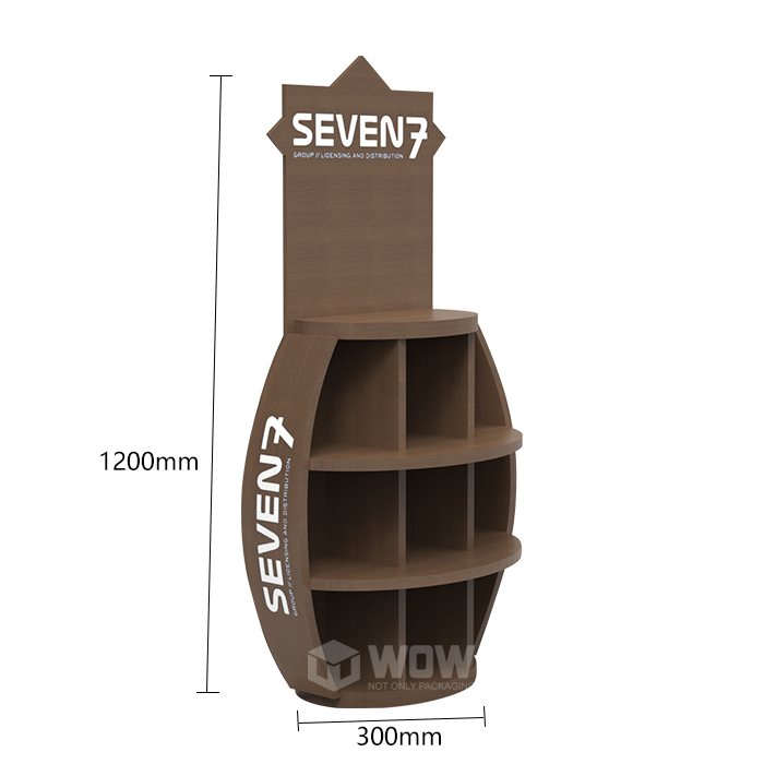 Plywood Beverage Merchandisers Floor Display Rack
