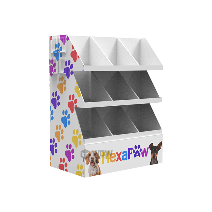 Unidades de exibição de papelão ondulado para pet shops da Walmart (meia palete)