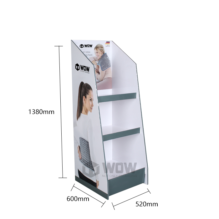 Health Products Waterfall Display Rack with Corrugated Clip Cardboard Stand