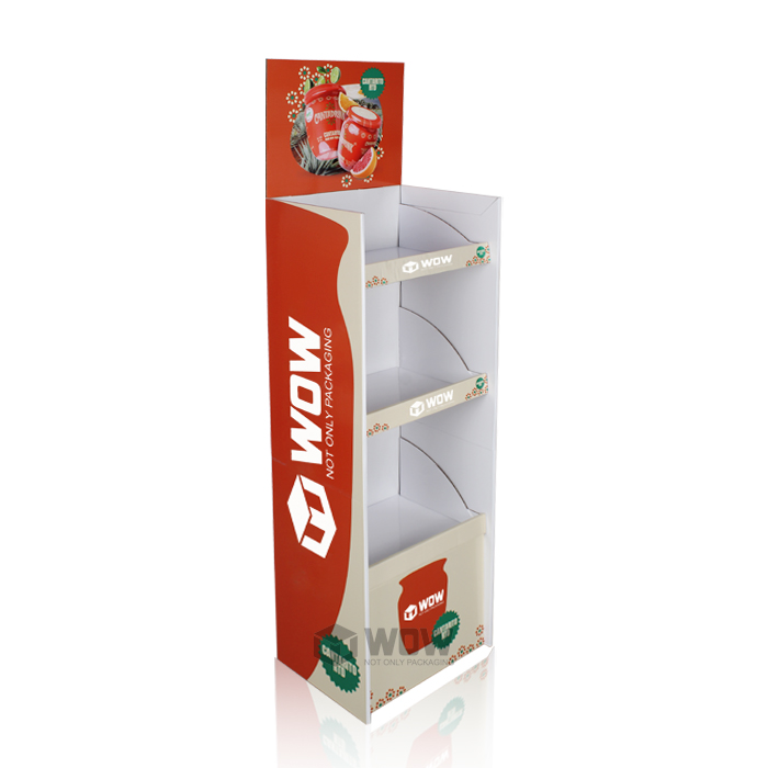 Easy Assemble Cardboard Pop Up Display Stand for Jam Products