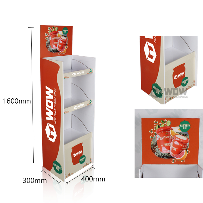 Easy Assemble Cardboard Pop Up Display Stand for Jam Products