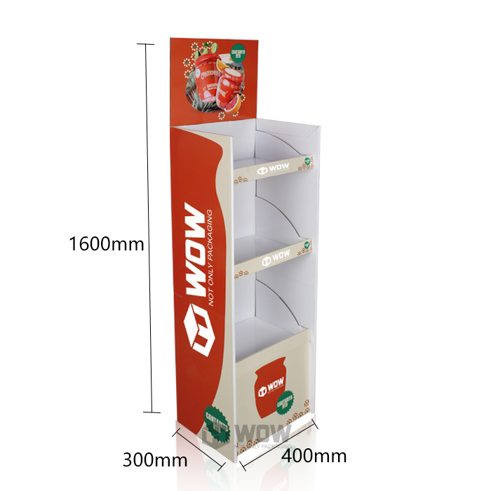 Easy Assemble Cardboard Pop Up Display Stand for Jam Products