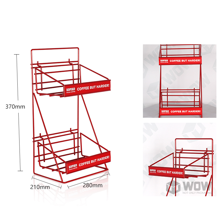 Customized Metal Wire Countertop Coffee Bar Display Rack