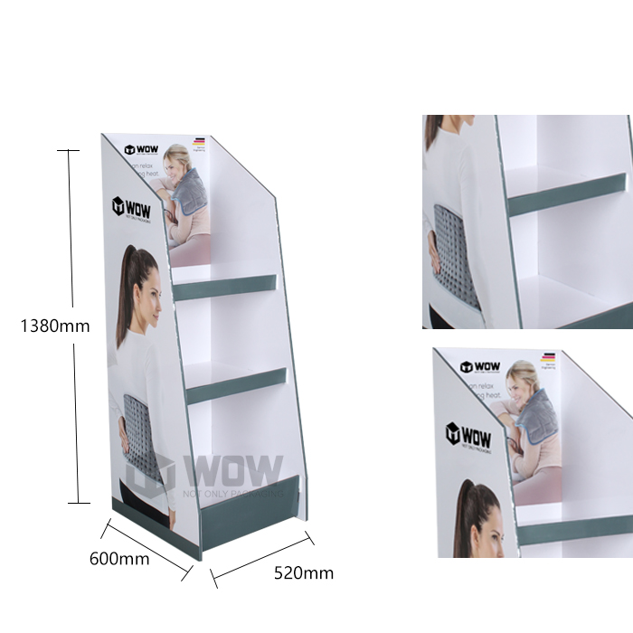 Health Products Waterfall Display Rack with Corrugated Clip Cardboard Stand